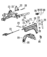 68409799AN - Body Sheet Metal Except Doors: Front Side Rail Front Rail, Left for Jeep: Grand Cherokee, Grand Cherokee L Image