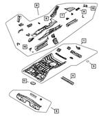 5076043AF - Body Sheet Metal Except Doors: Rear Floor Pan for Mopar Image