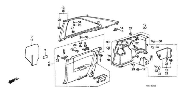 Side Lining (3D) 3DR for 1986 Honda Accord #0