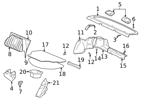 Interior Trim - Rear Body for 2004 Hyundai XG350 #0