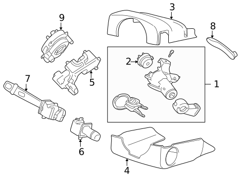 Shroud, Switches & Levers for 2003 Volvo XC90 #0