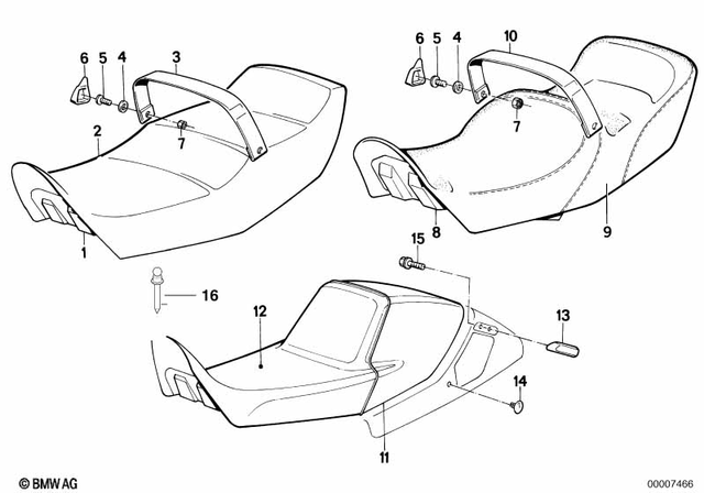 52532309388 - Seats and Seat Bench: Comfort Dual Seat - Schwarz for BMW-Motorrad Image