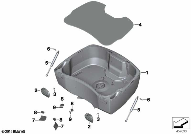 46547658047 - Frame and Mounting Parts: Bottom Part F Top Case -  for BMW-Motorrad Image