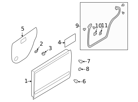 Door & Components for 2002 Subaru Impreza #0