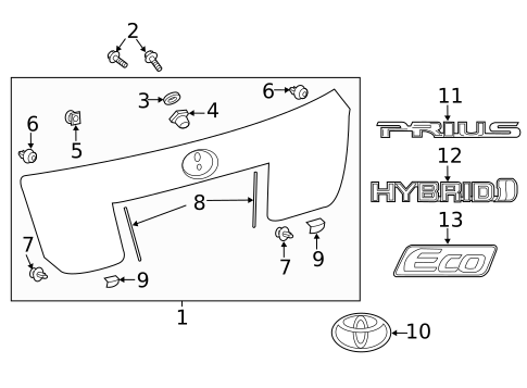 Exterior Trim - Lift Gate for 2017 Toyota Prius #0