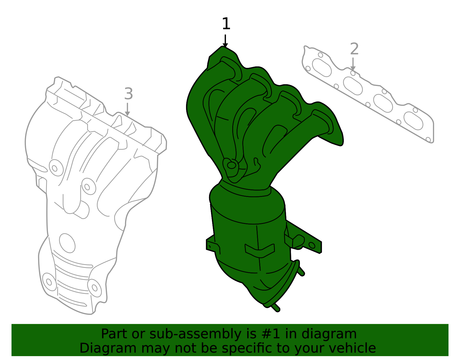 2009-2011 GM Exhaust Manifold with 3-Way Catalytic Converter 96476195 ...