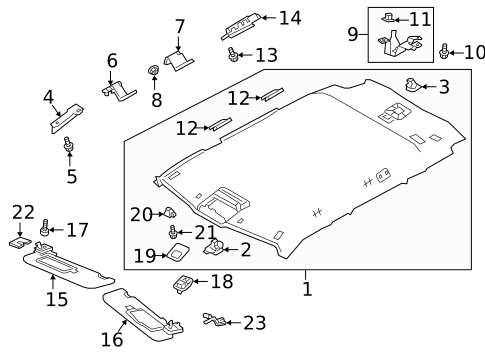 Interior Trim - Roof for 2022 Land Rover Range Rover Evoque #1