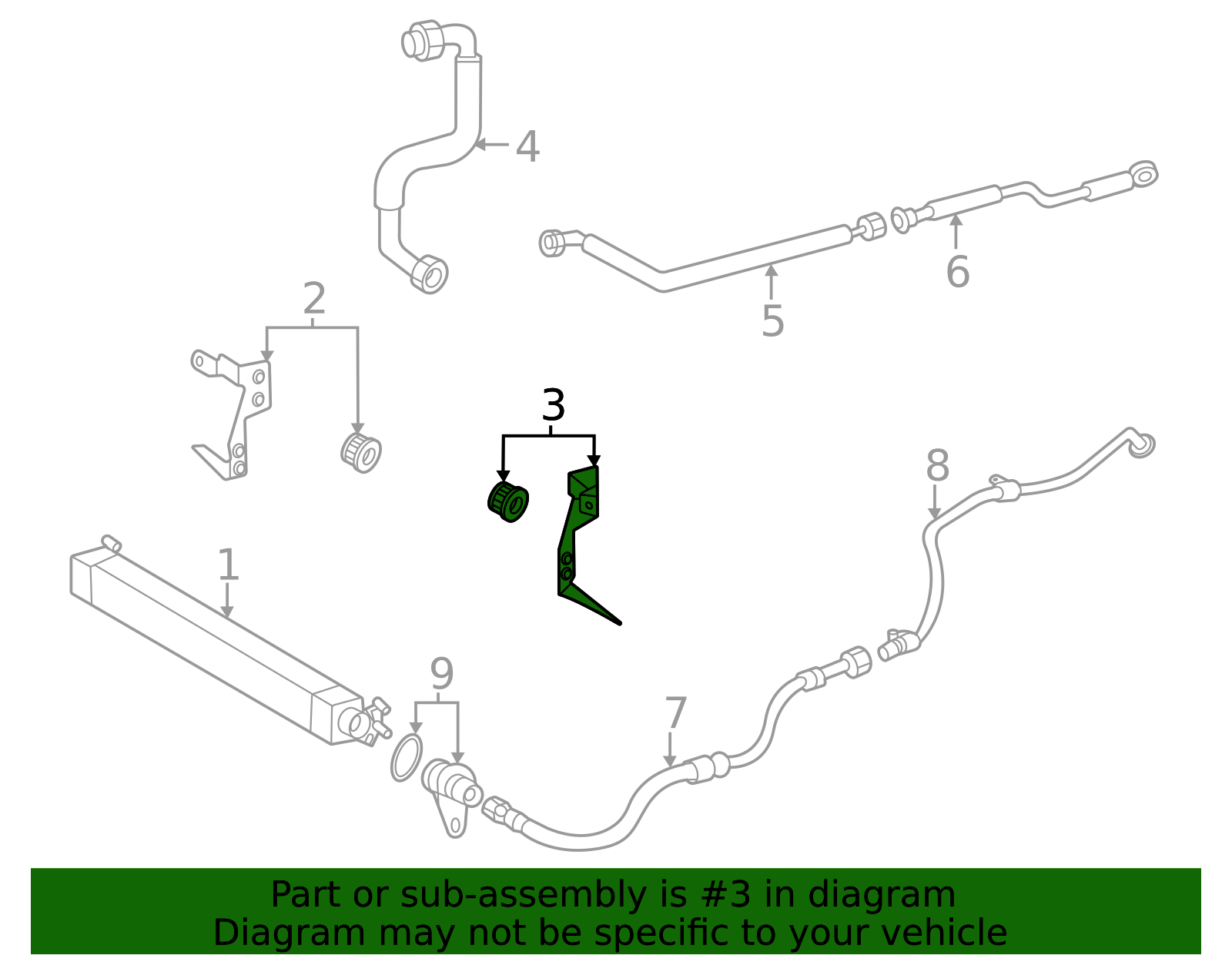 463-500-49-31 - Trans Cooler Mount Bracket 2006-2011 Mercedes-Benz G 55 ...