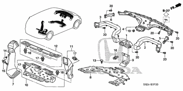 Duct for 2007 Honda Odyssey #0