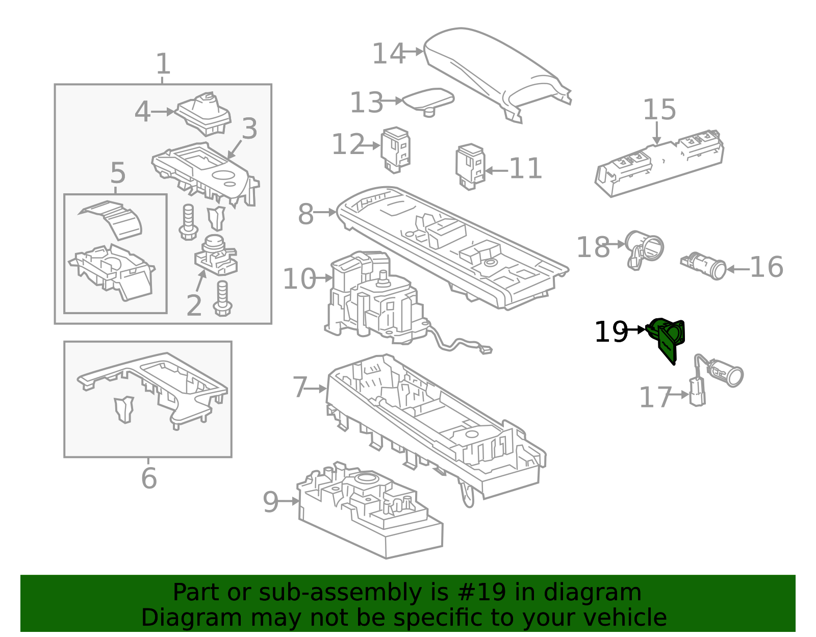 85510206 Module 85535-50060-C0 - 2010-2020 Lexus - Power Outlet Cover | My L Parts