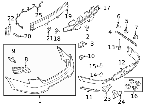 Bumper & Components - Rear for 2014 Ford Special Service Police Sedan #0