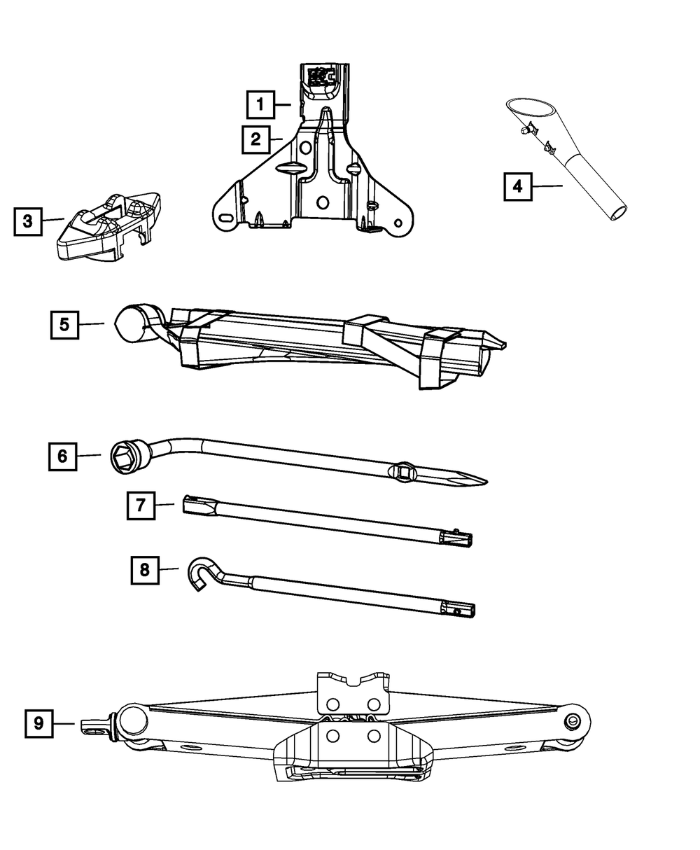 ★②-aと③-aのセット 2003-2007 Mopar Jack Tool Kit 52129395AA | My Mopar Parts