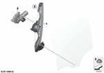 51357281887 - Vehicle Trim: Window Lifter without Motor, Rear Left for BMW: 320i, 320iX, 328d, 328dX, 328i, 328iX, 330e, 330i, 330iX, 335i, 335iX, 340i, 340iX, Hybrid 3, M3 Image image