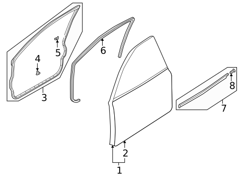 Door & Components for 2001 Mazda Protege #0