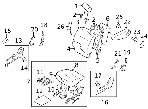 Passenger Seat Components for 2010 Nissan Cube #0