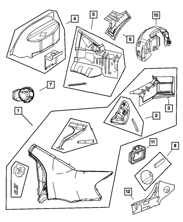 5018844AC - Body Sheet Metal Except Doors: Quarter Panel, Right for Mopar Image image