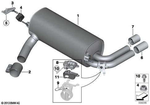 Exhaust System, Rear for 2016 BMW 228i #0