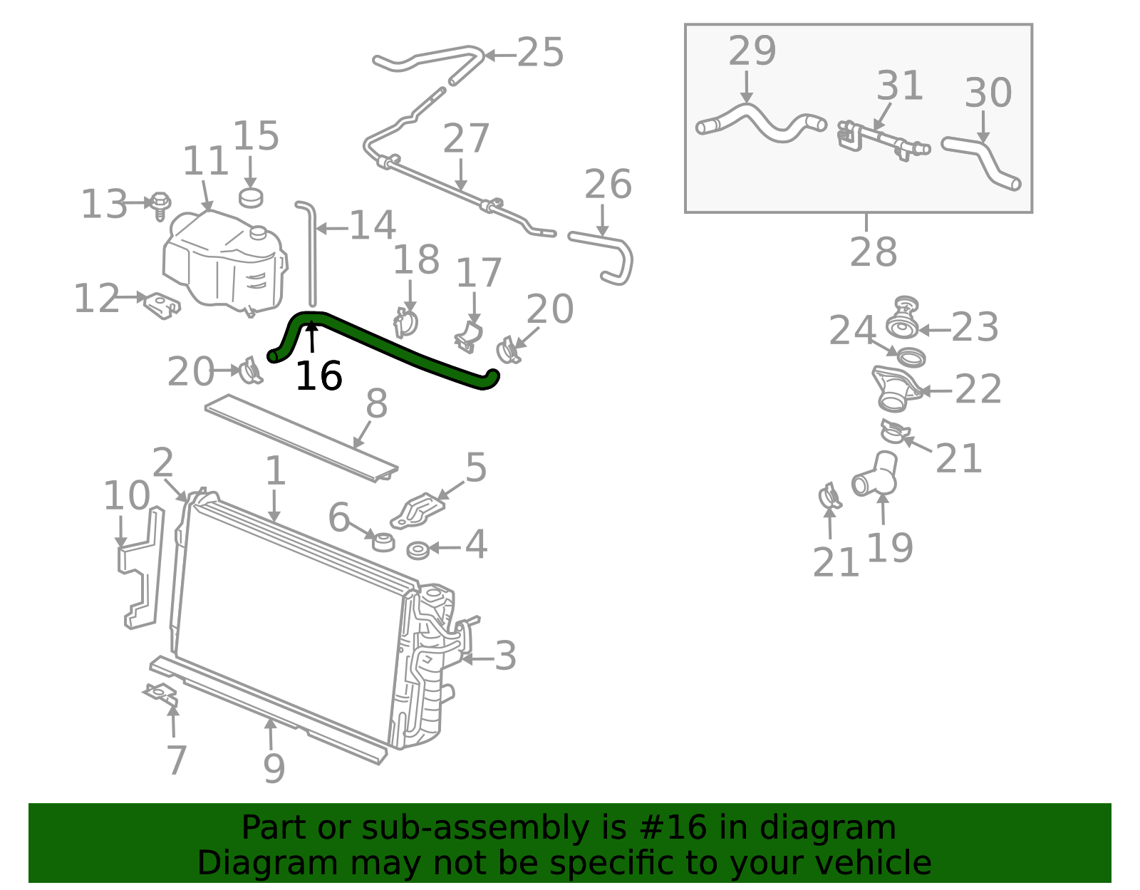 25721645 - Radiator Inlet Hose 2000-2005 GM | Paradise GM Parts