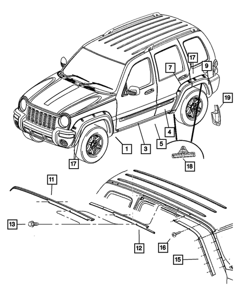 Moldings and Ornamentation for 2005 Jeep Liberty #0