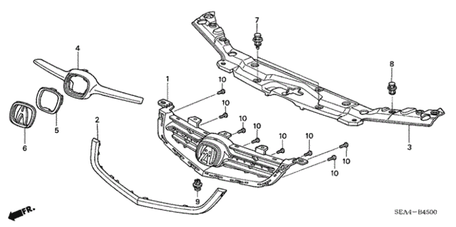 Front Grille (1) for 2005 Acura TSX #0