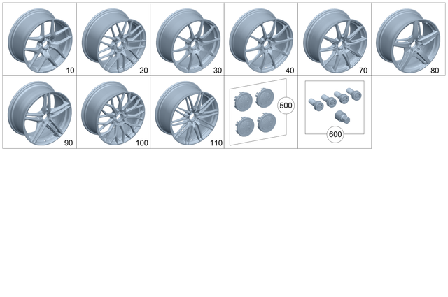 1904011900 - Wheels and Accessories: Spoke Wheel for Mercedes-Benz: AMG GT, AMG GT Black Series, AMG GT C, AMG GT R, AMG GT S Image