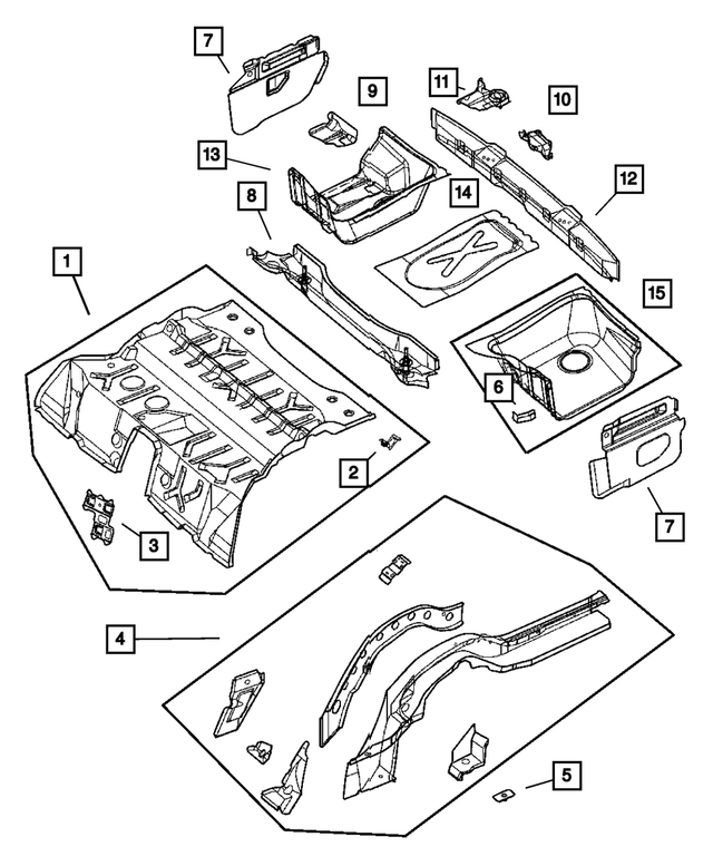 « 5139030AA – Body Sheet Metal Except Doors : Amortisseur Support, Côté Gauche pour Mopar Image »