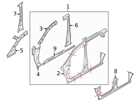 Center Pillar & Rocker for 2015 Nissan Quest #0