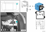 61366915327 - Vehicle Electrical System: Relay, Make Contact, Sky-Blue for BMW Image