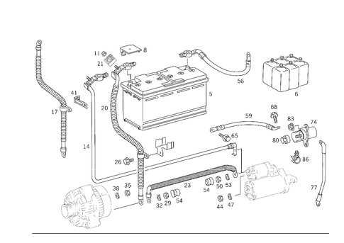 Battery, Starter/Alternator Cable for 2002 Mercedes-Benz ML 55 AMG&reg; #0