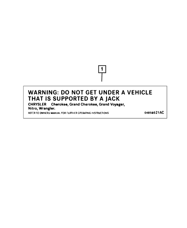4858621AD - Labels: Jack Caution Label for Mopar Image
