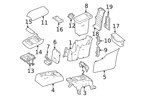 Rear Console for 2011 Mercedes-Benz R350 #0