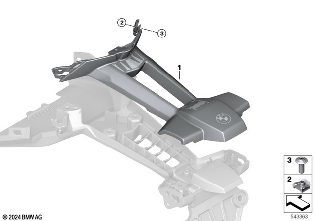 46625A6CDC9 - Frame and Mounting Parts: License-Plate Carrier Top -  for BMW-Motorrad Image image