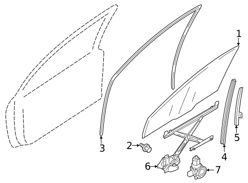 Glass - Front Door for 2014 Mitsubishi Outlander #1
