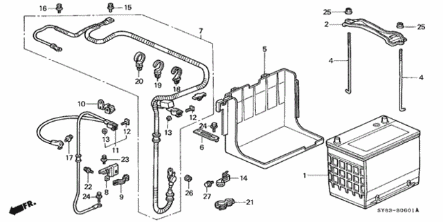 Battery (2) for 1997 Acura CL #0
