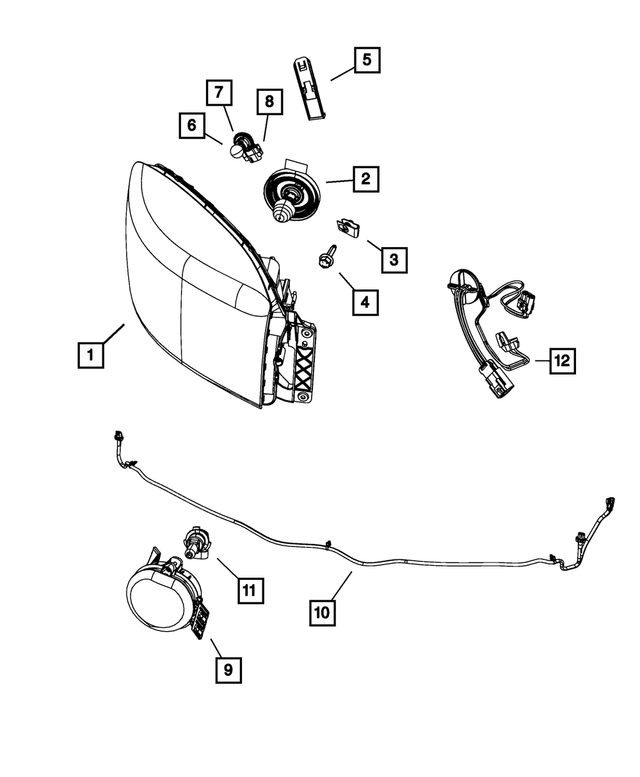 68001484AI - Electrical: Headlamp Park And Turn Lamp, Right for Mopar Image