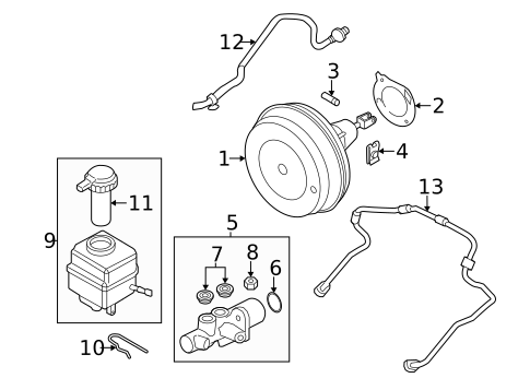 Master Cylinder - Components On Dash Panel for 2013 BMW 535i #0