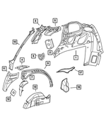 5017567AD - Body Sheet Metal Except Doors: Quarter Inner Panel, Left for Mopar Image
