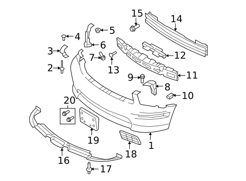 Bumper & Components - Front for 2007 Ford Mustang #1