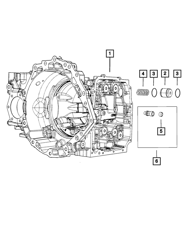 68008550AB - Automatic Transaxle 6 Speed: Transaxle Case for Mopar Image