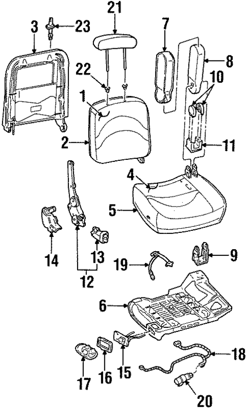 Front Seat Components for 1995 Ford Crown Victoria #2
