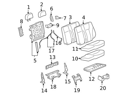 Rear Seat Components for 2005 Isuzu Ascender #1