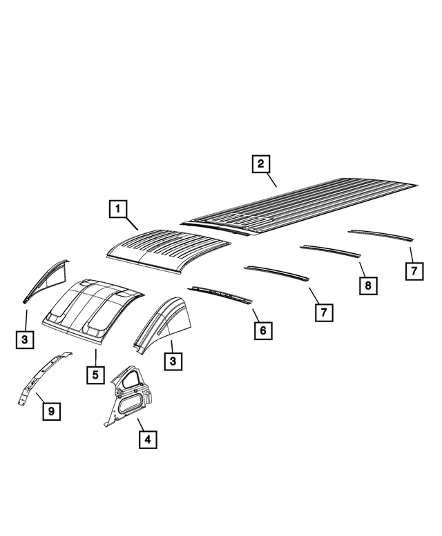 68134120AA - Body Sheet Metal Except Doors: Roof Panel for Mopar Image