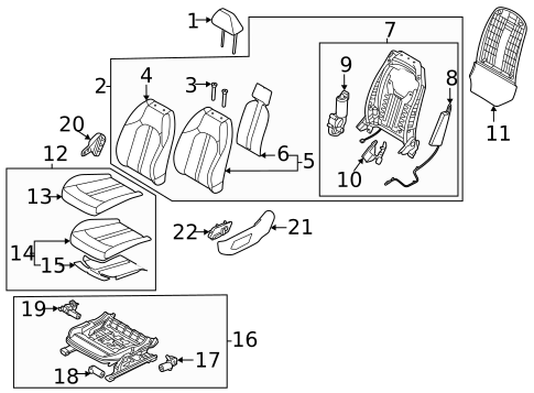 Driver Seat Components for 2022 Hyundai Sonata #0