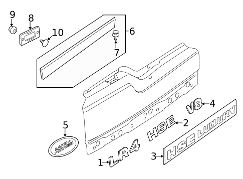 Exterior Trim - Tail Gate for 2015 Land Rover LR4 #0