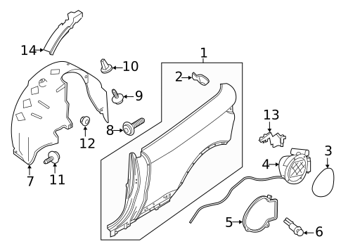 Fuel Door for 2017 Land Rover Range Rover Evoque #0