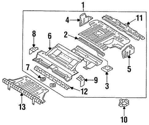 Rear Floor & Rails for 1989 Nissan Pathfinder #0