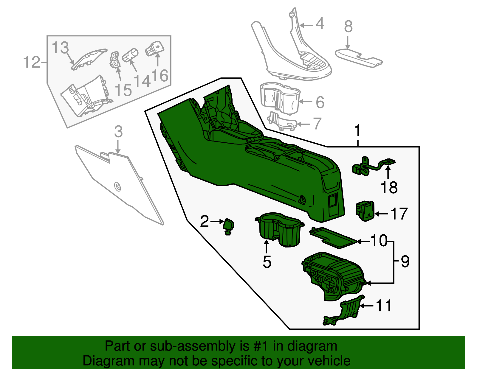 2017-2022 Buick Encore Center Console 42624558 | Shop Matick Parts