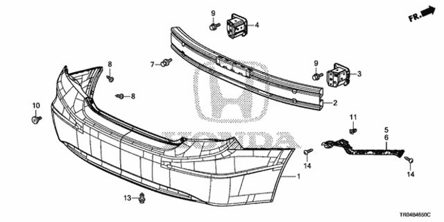 Rear Bumper (1) for 2012 Honda Civic #0