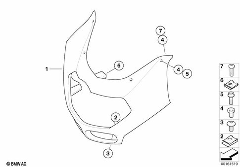 Motorcycle Trim Section, Windshield for 2007 BMW-Motorrad K 1200 R Sport #8