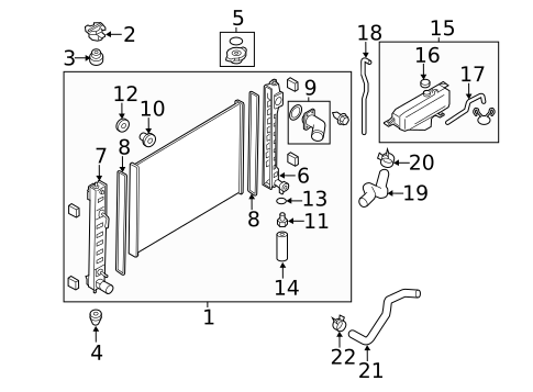 Radiator & Components for 2014 INFINITI Q70 #1
